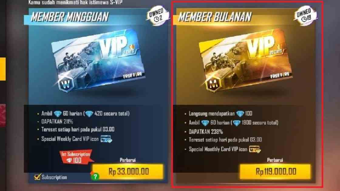 Membership Ff Bulanan dan Mingguan Dapat Berapa Dm? Harganya? Ini Selengkapnya