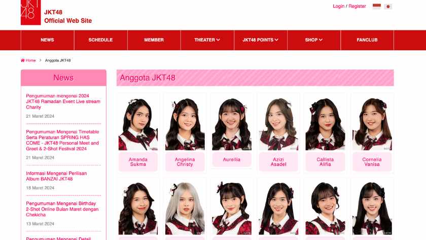 Link Jkt48 Official Web (Member & Top Oshi) Jkt48 com