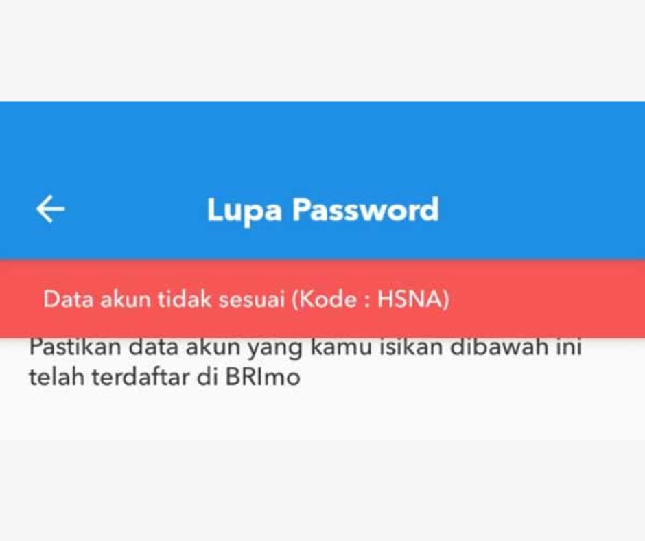 Kode Hsna di BRImo Reset Password