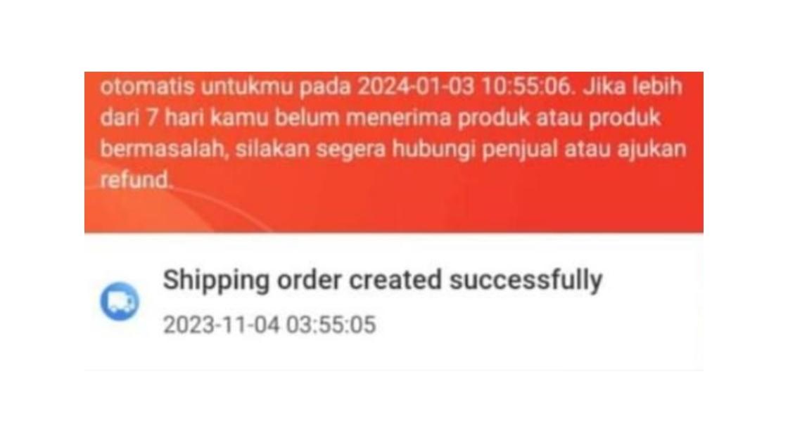 Shipping Order Created Successfully