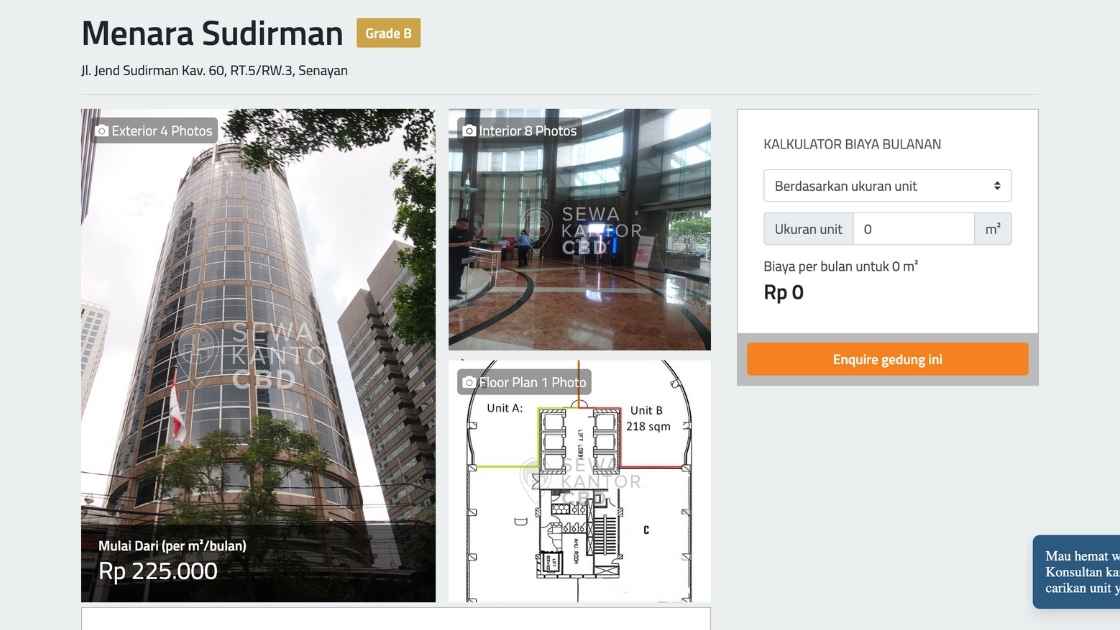 Cari Kantor di Kawasan Jenderal Sudirman? Menara Sudirman Jadi Solusinya