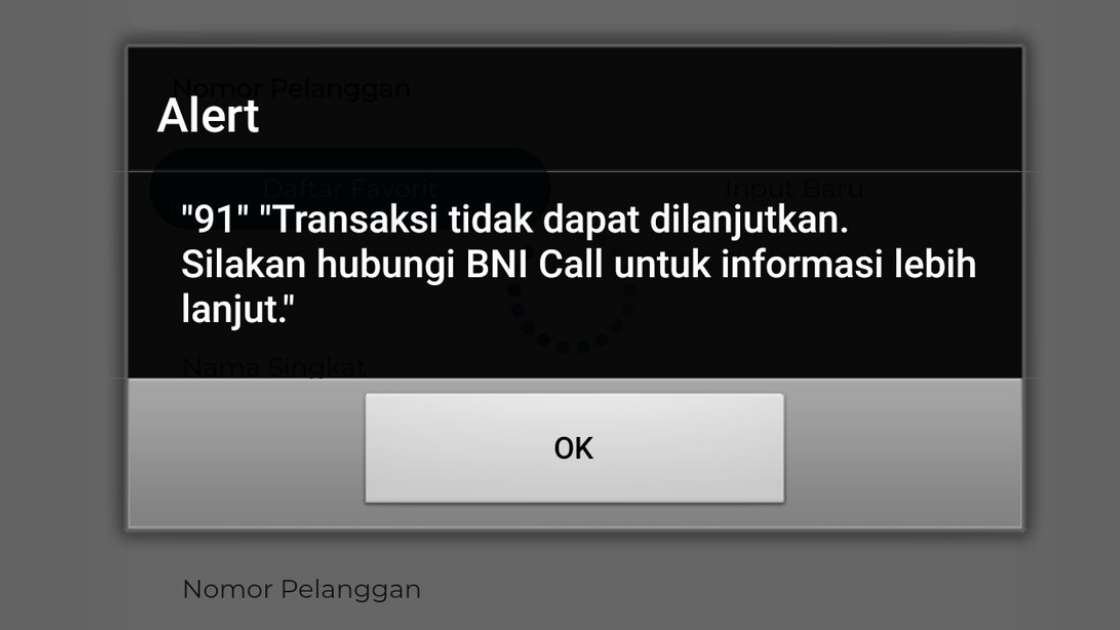 Penjelasan Kode 91 BNI