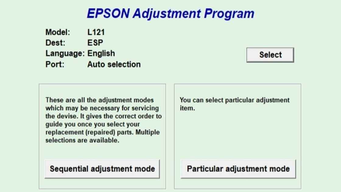 Download Epson L121 Resetter