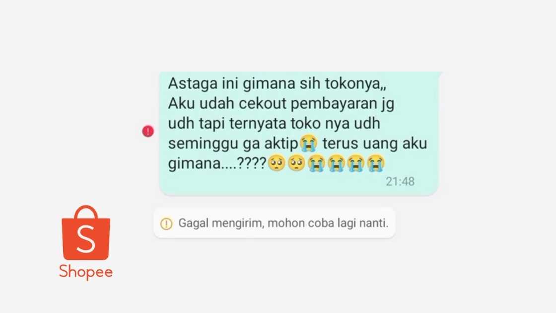 Kenapa Chat Shopee Tanda Seru Merah dan Gagal Dikirim