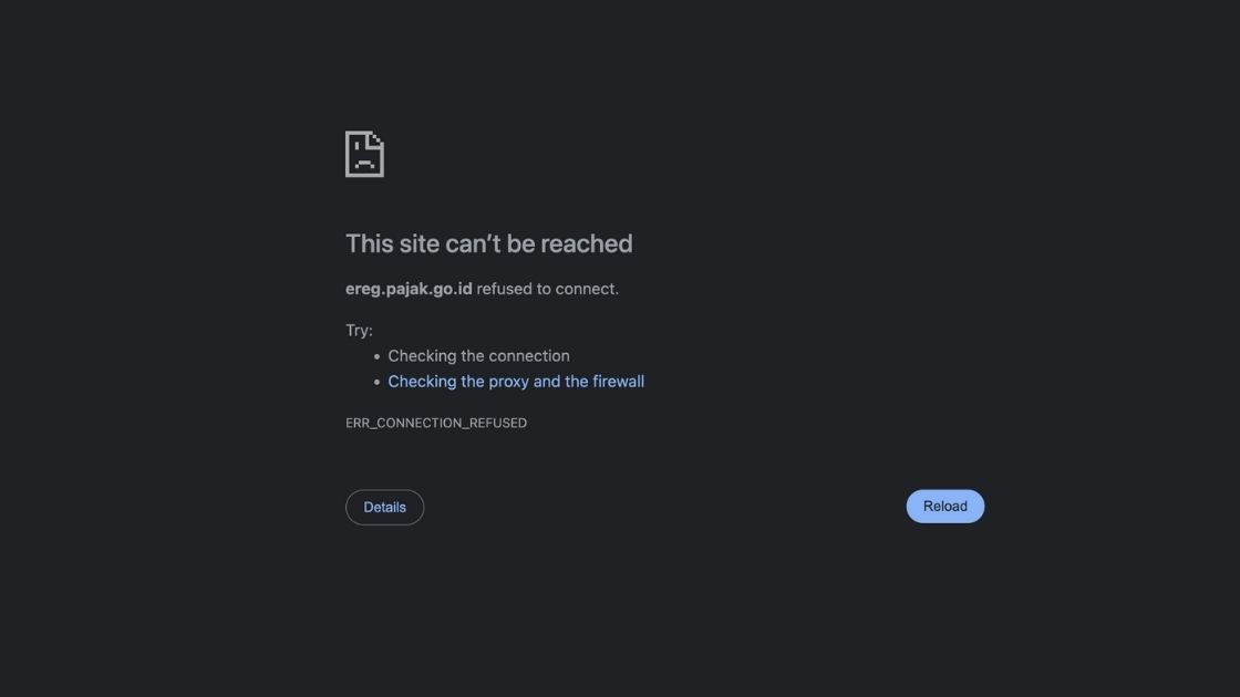 Kenapa Ereg Pajak Tidak Bisa Diakses Error?