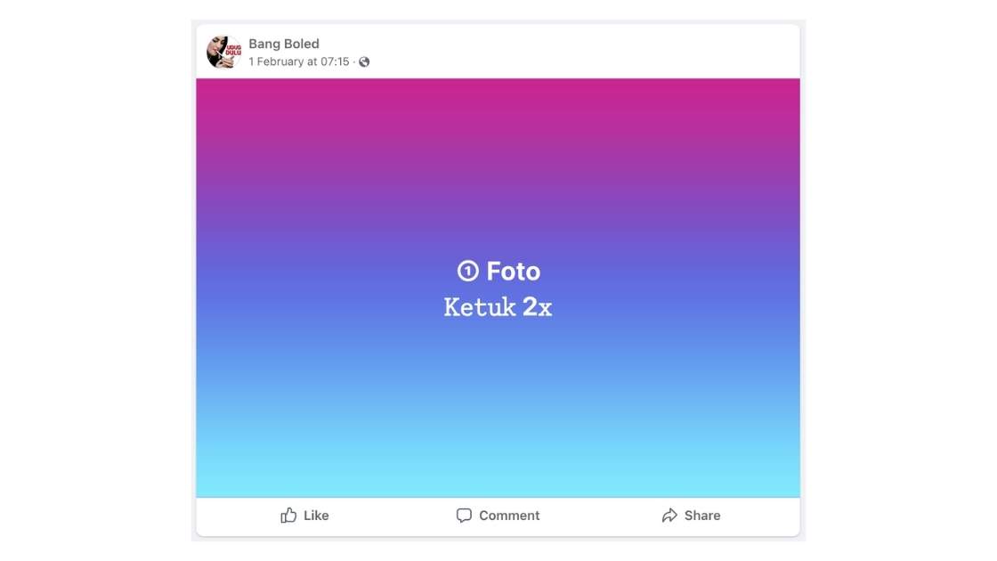 Cara Membuat Komentar "① Foto Ketuk 2x" di Facebook