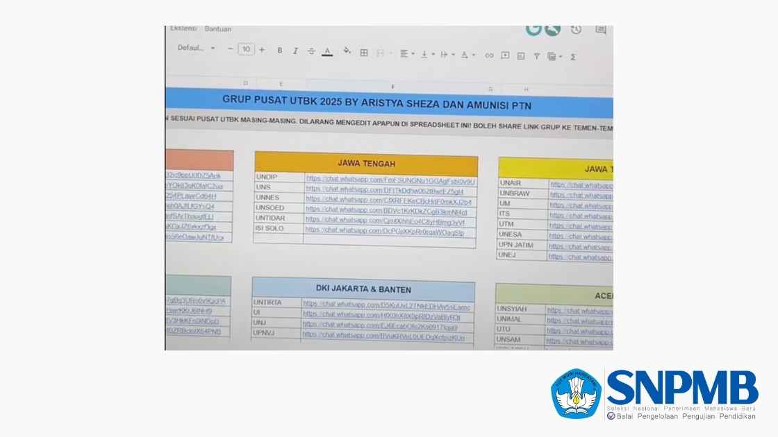 Grup Pusat UTBK Terbaru 2025