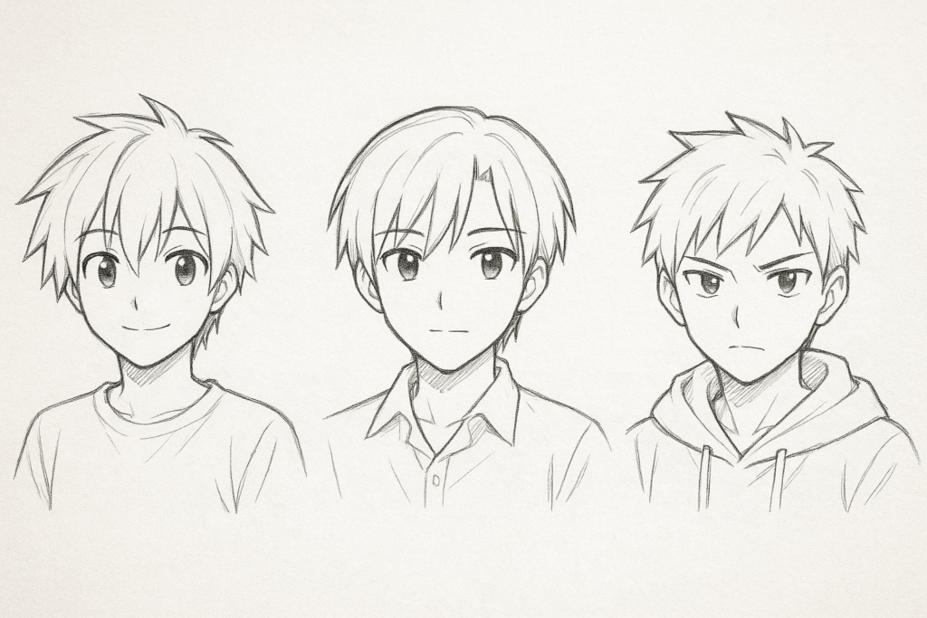 Sketsa Gambar Anime Cowok yang Mudah Ditiru untuk Pemula